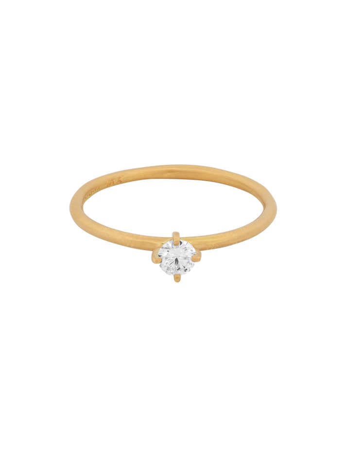 3.5mm white diamond noble ring