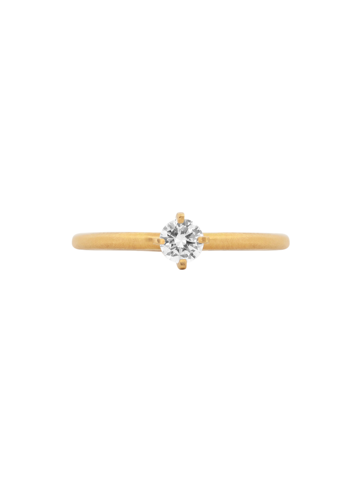 3.5mm white diamond noble ring