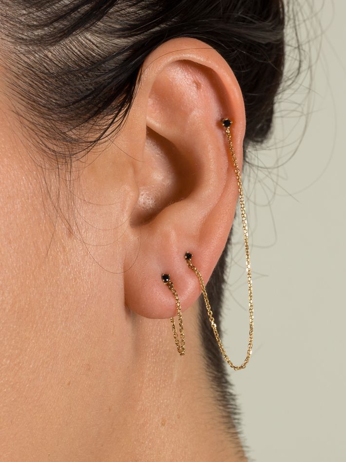Black diamond sprinkle earring