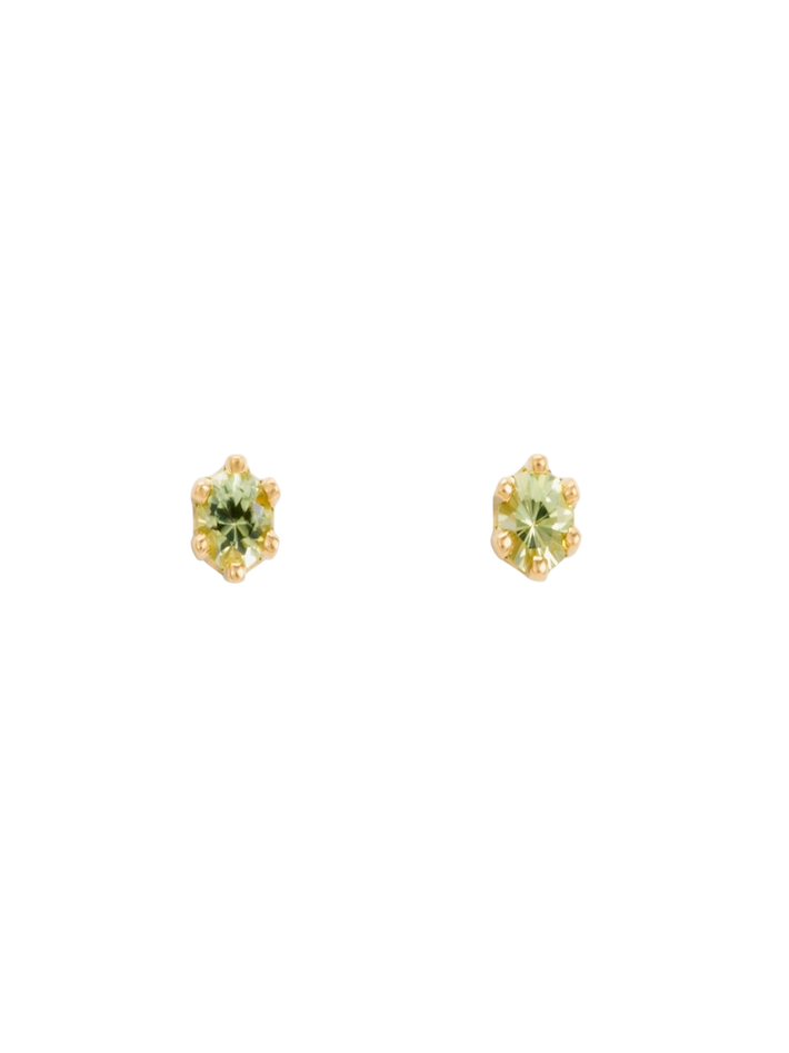 Baby birthstone peridot studs