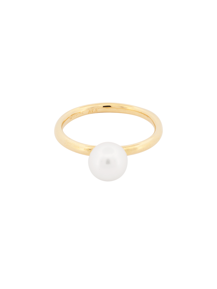 Solitary pearl ring