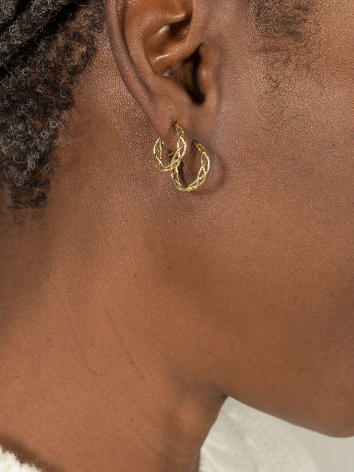Large braided hoop earrings