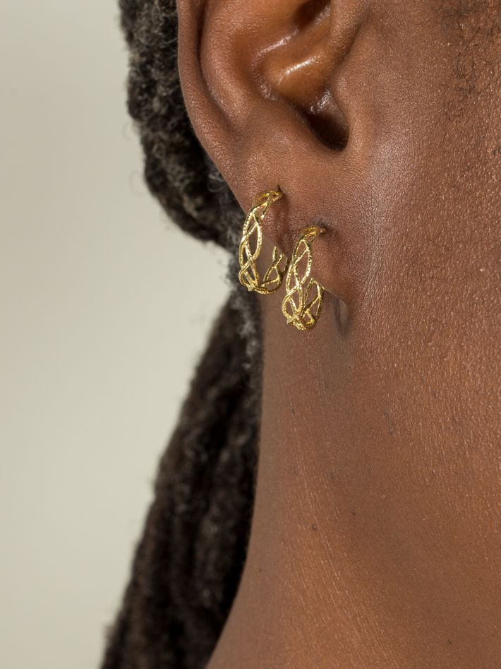 Large braided hoop earrings