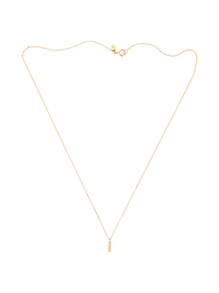 Small diamond bar necklace