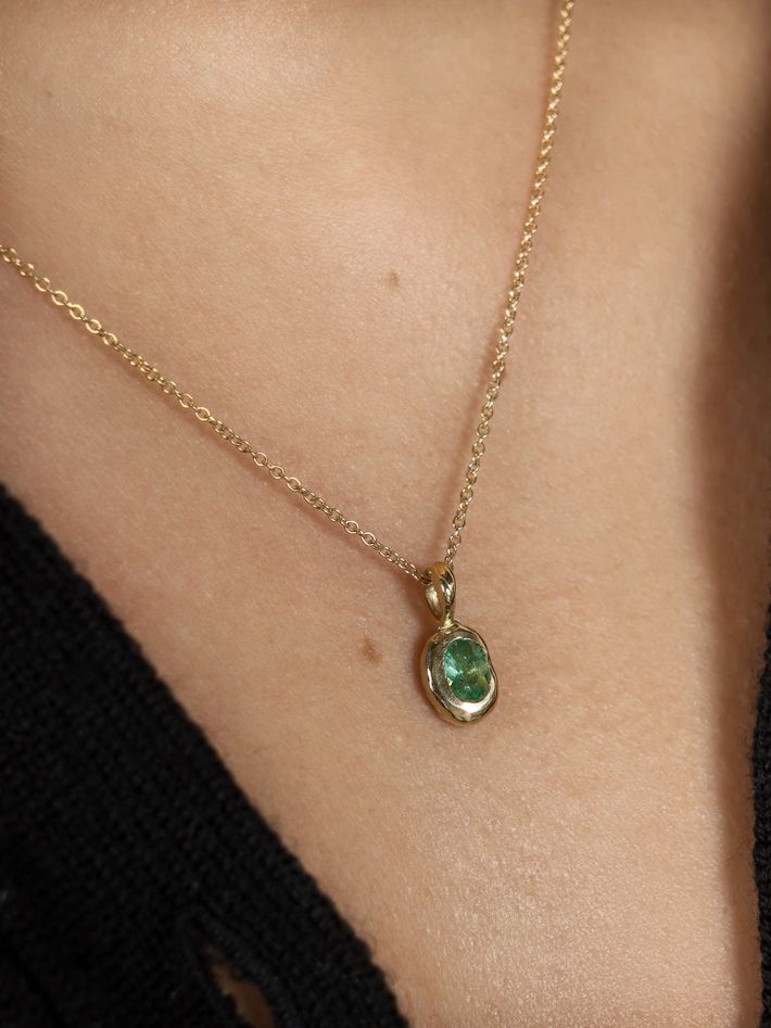 Emerald ray necklace