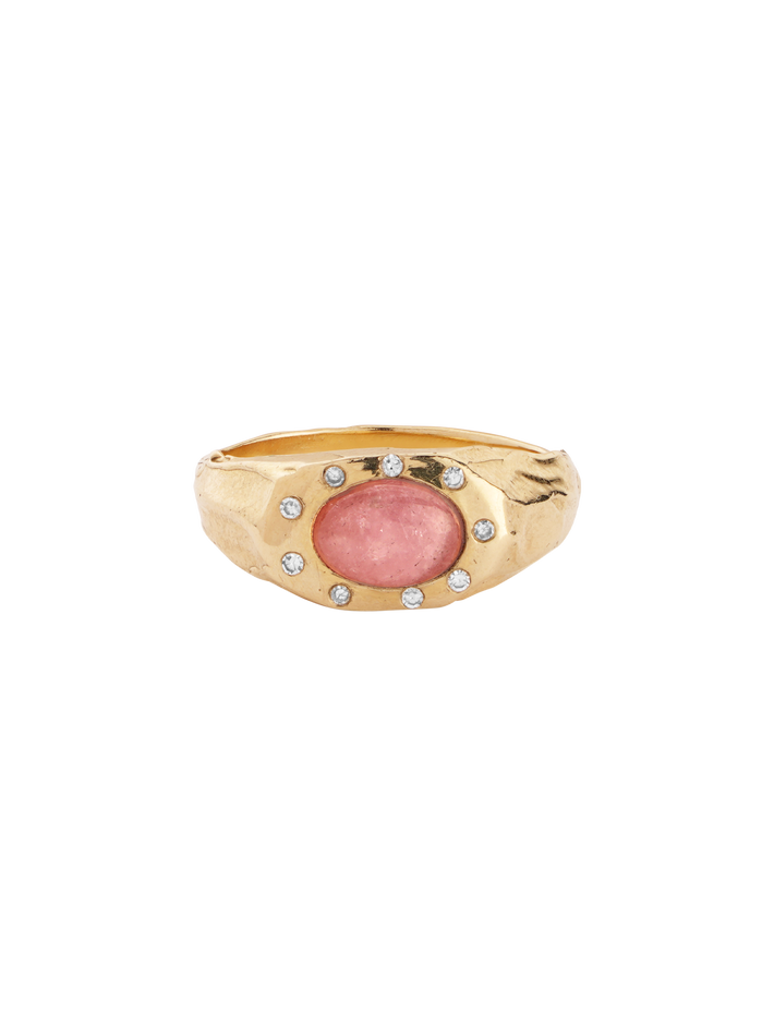 Pink tourmaline gumdrop ring