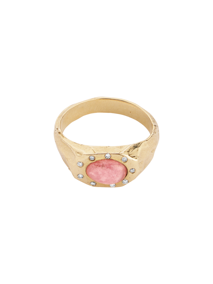 Pink tourmaline gumdrop ring