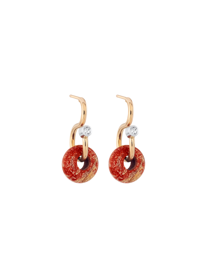 Mini poise red jasper earring