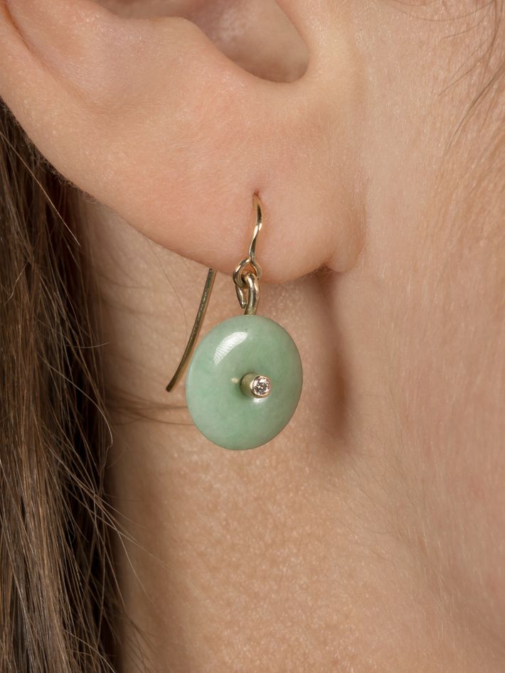 Jade & diamond earring