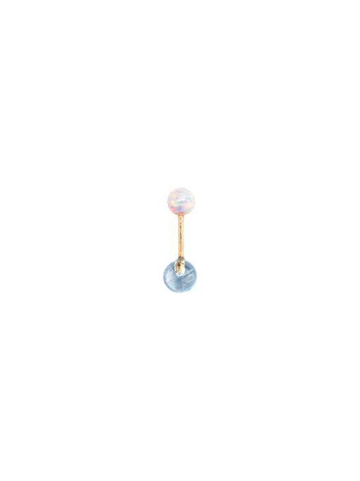 Opal & topaz barbell stud earring photo