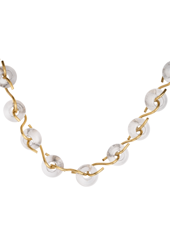 Quartz poise collar necklace