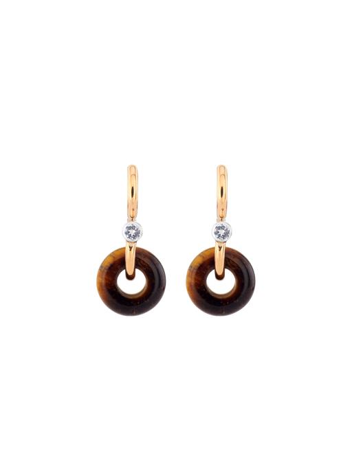 Mini poise tiger's eye earring photo