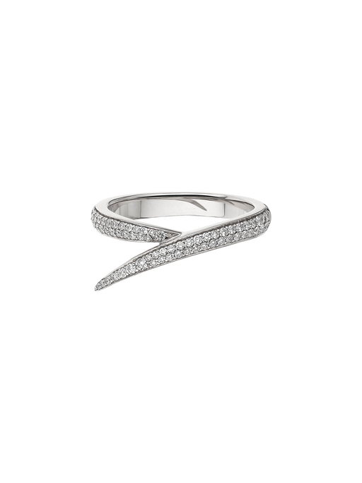 Interlocking single ring - 18ct white gold & diamond photo