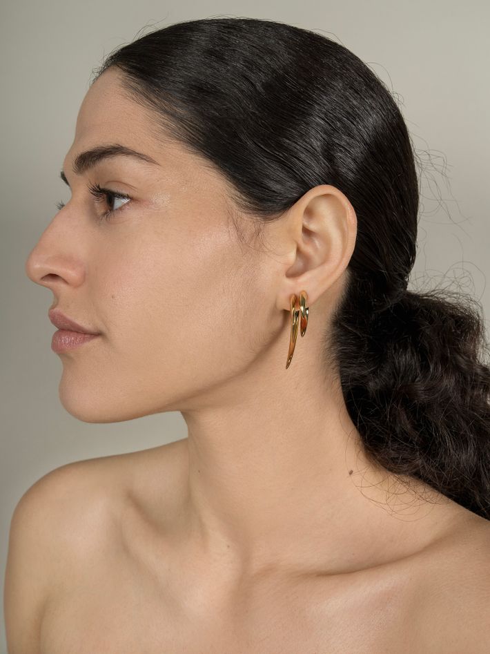 Talon earrings - yellow gold vermeil