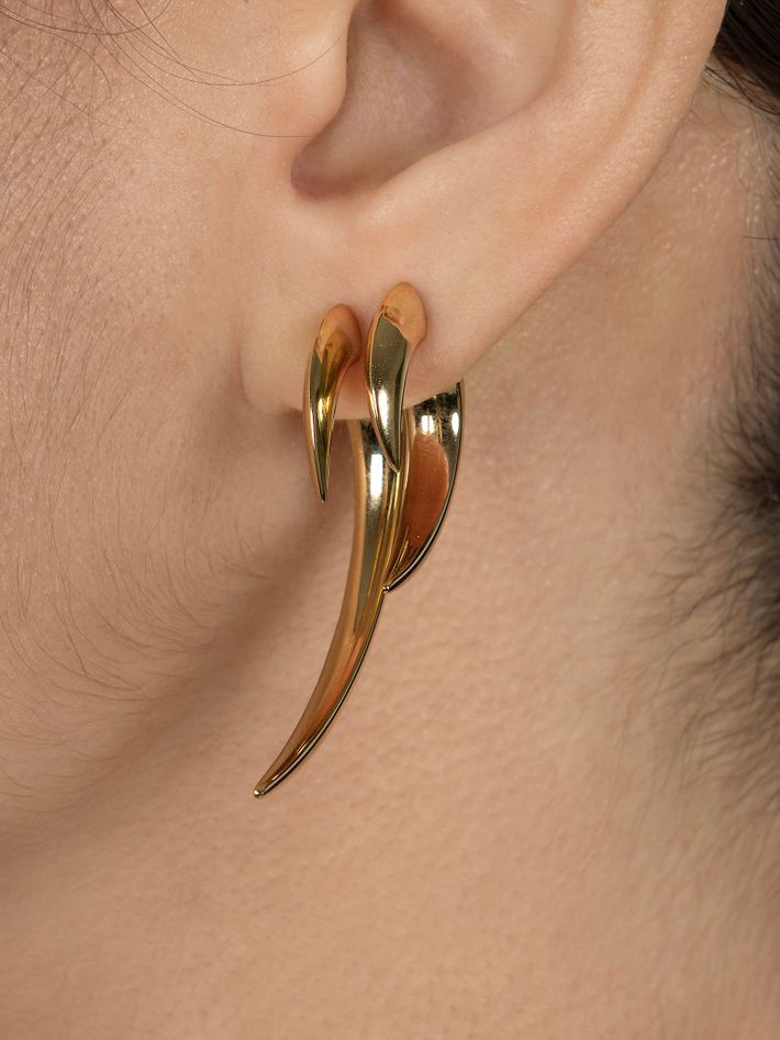 Talon earrings - yellow gold vermeil