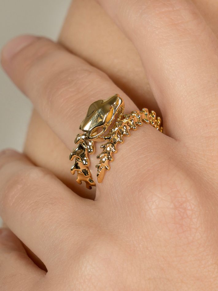 Serpent's trace wrap ring - yellow gold vermeil