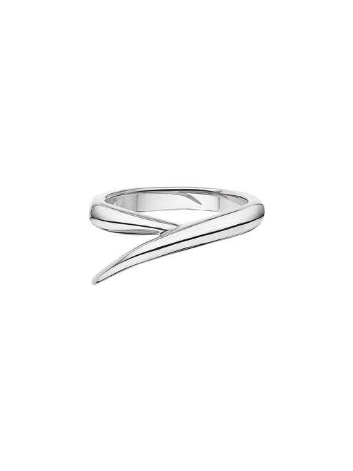 Interlocking single ring - 18ct white gold photo