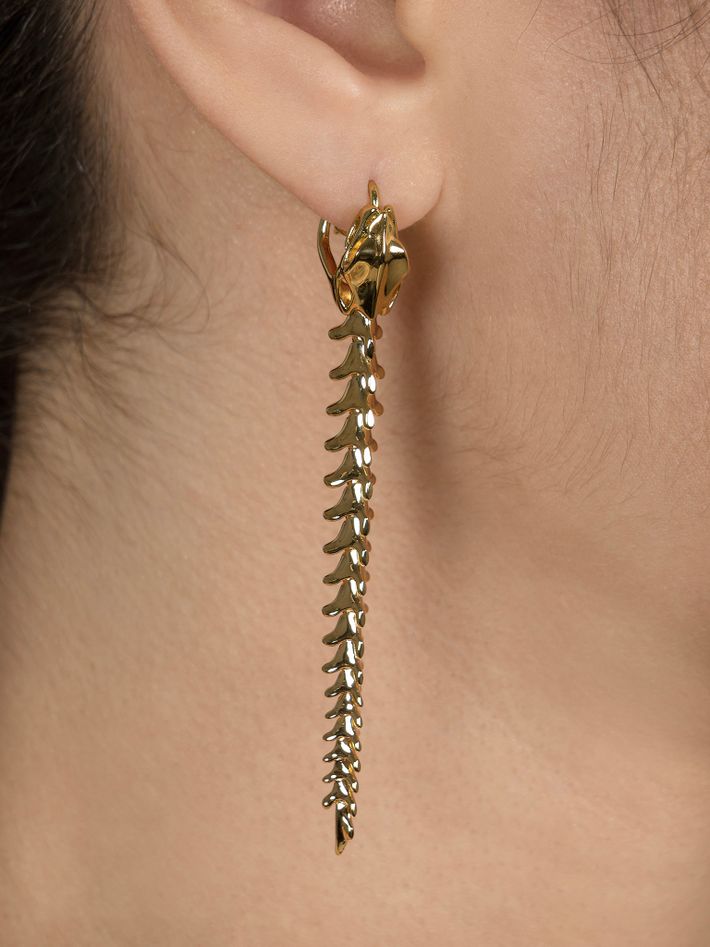 Serpent's trace drop earrings - yellow gold vermeil by Shaun Leane