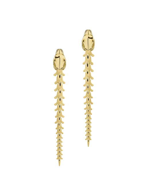 Serpent's trace drop earrings - yellow gold vermeil photo