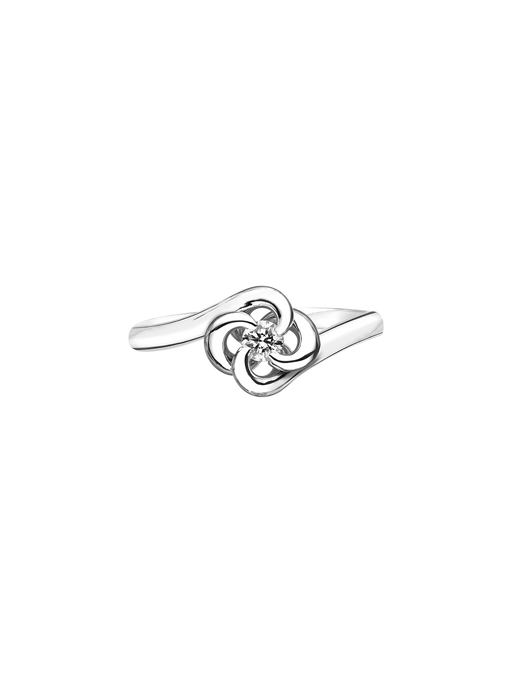 Entwined petal engagement ring - 18ct white gold & 0.10ct diamond photo
