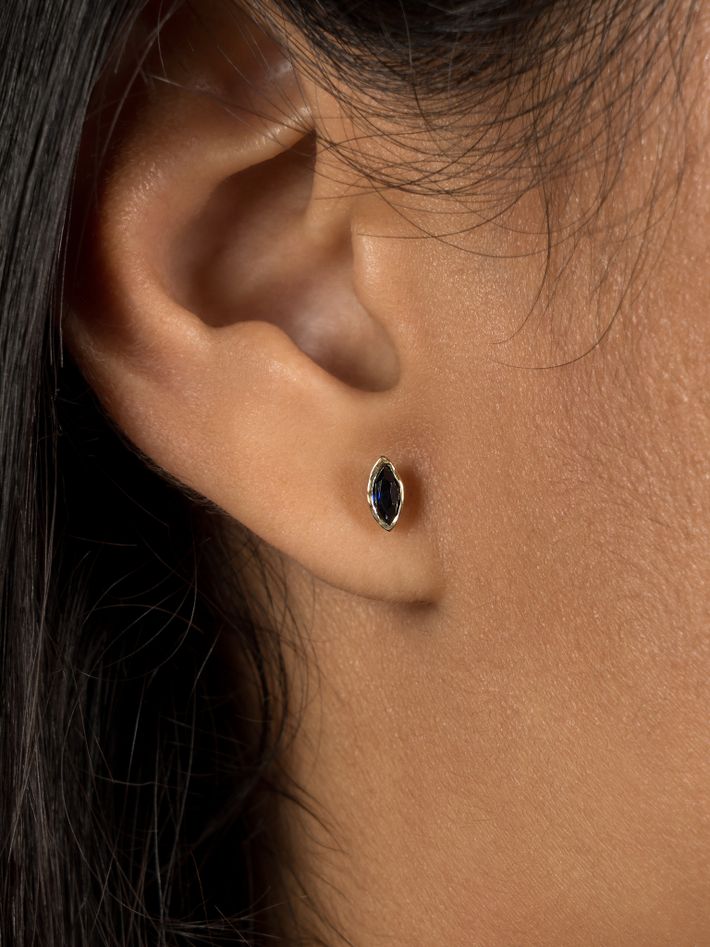 Marquise blue sapphire studs