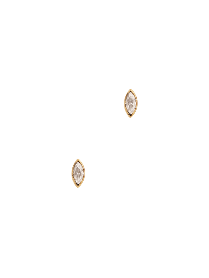 Marquise moissanite studs