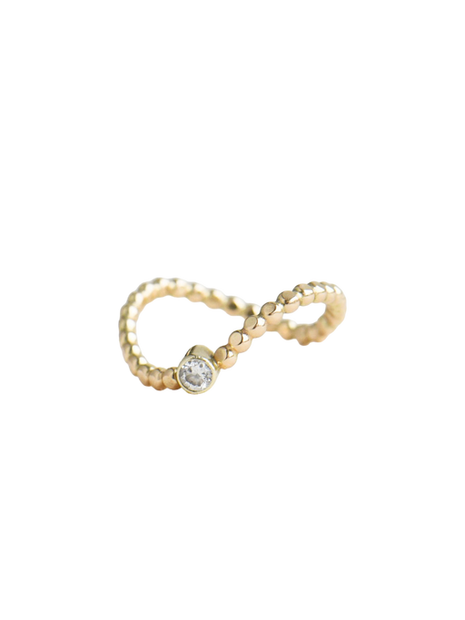 Vague de petite points gold diamond ring photo