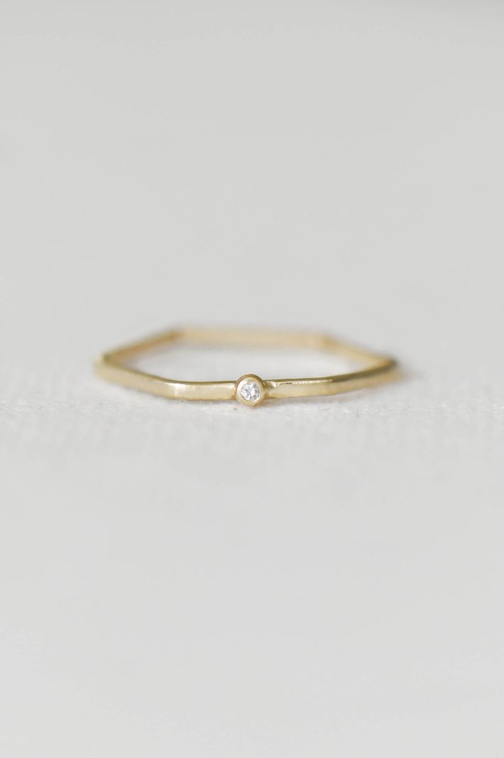 Hexagonale gold ring