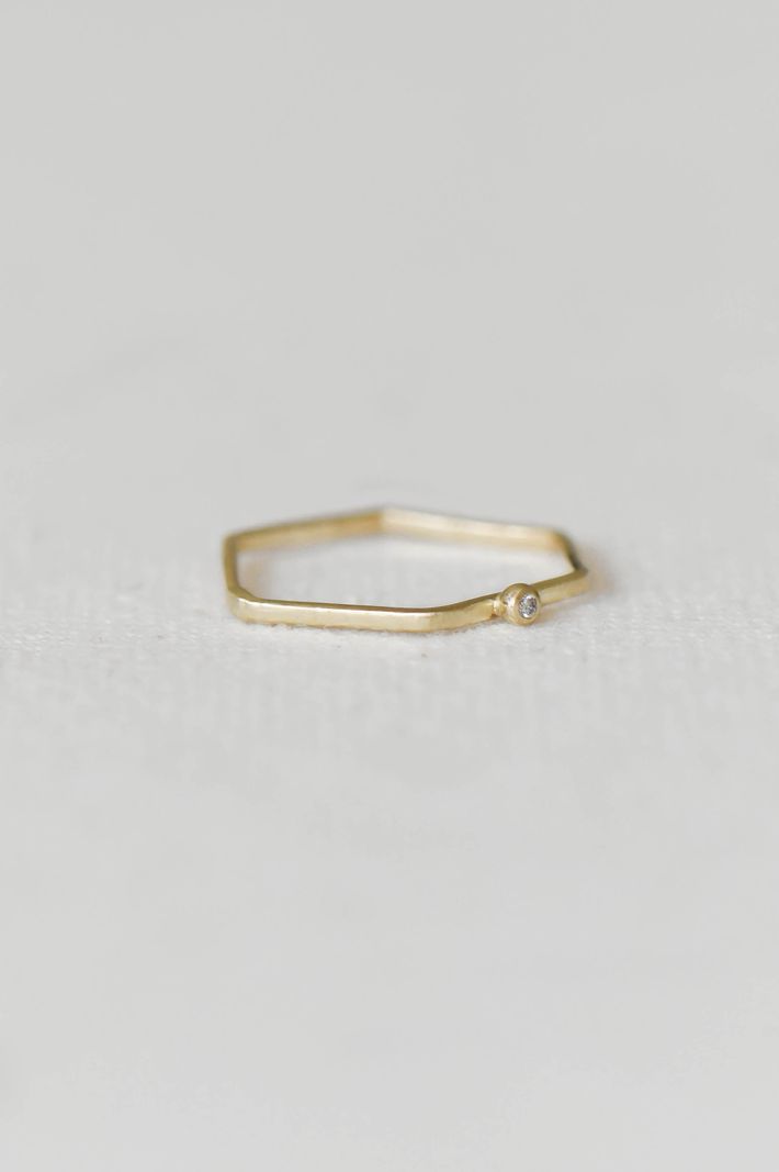 Hexagonale gold ring