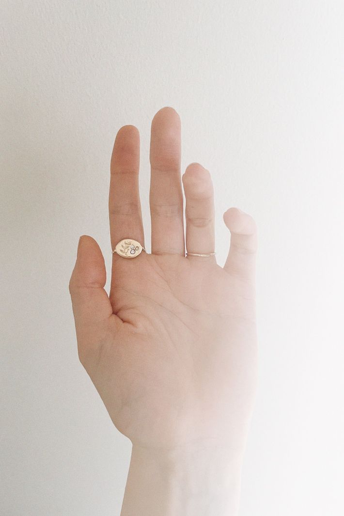 Feuille d'or gold ring