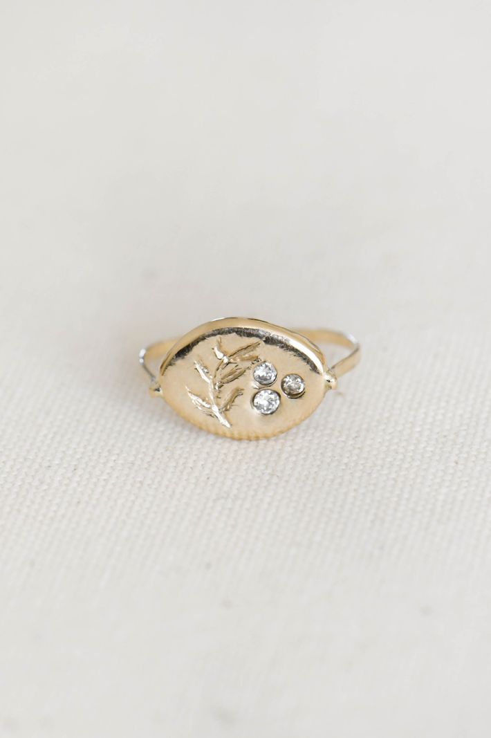 Feuille d'or gold ring