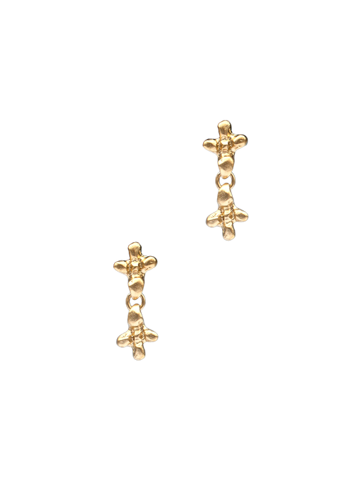 Berta flower earrings 14k gold photo