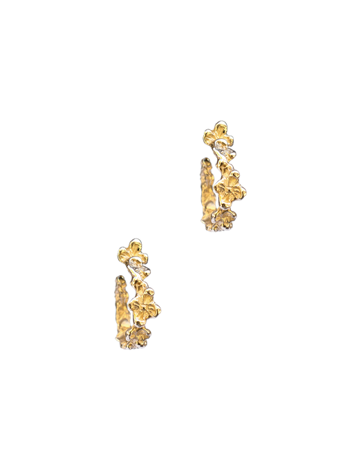 Idun floral hoop earrings 14k gold photo