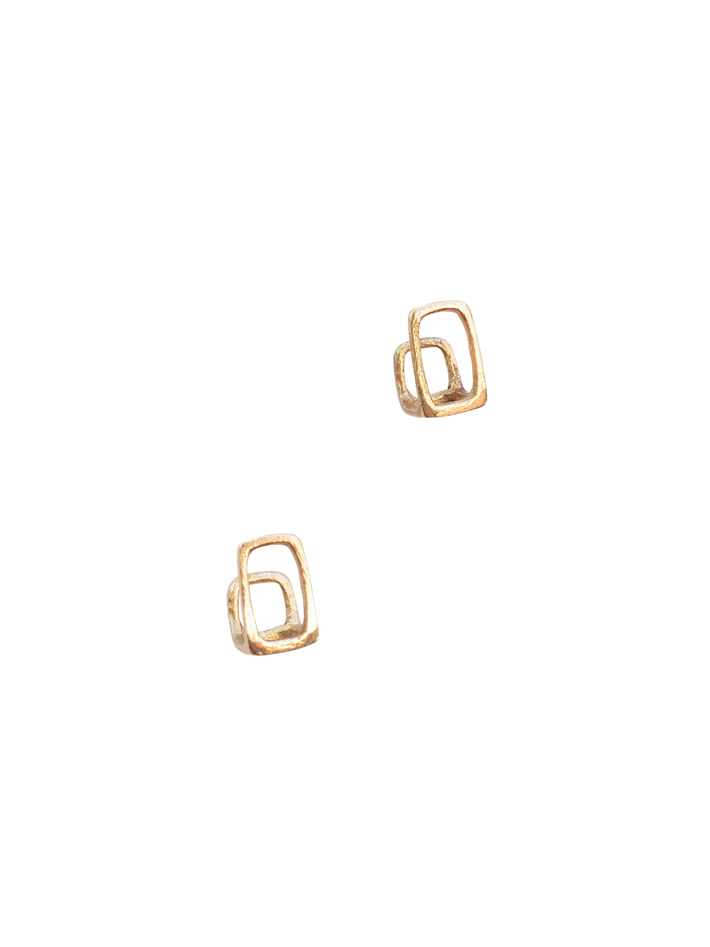 Box frame hoop earrings