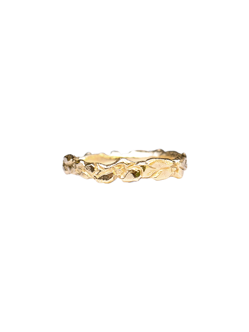 Sindre floral stacking ring in 14k yellow gold photo