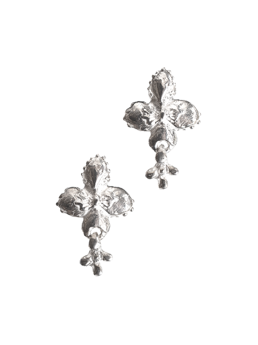 Rós flower earrings sterling silver photo