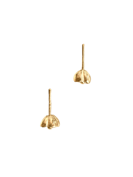 Rota short flower earrings 14k gold photo