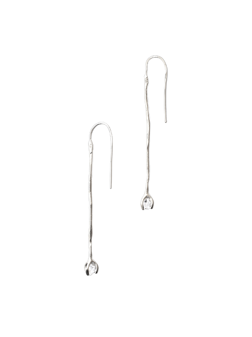 Calla long drop earrings sterling silver with tourmalines photo