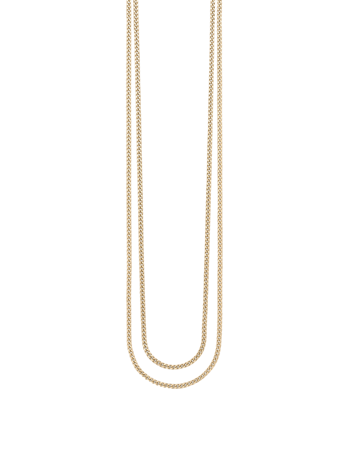 Nude double chain necklace