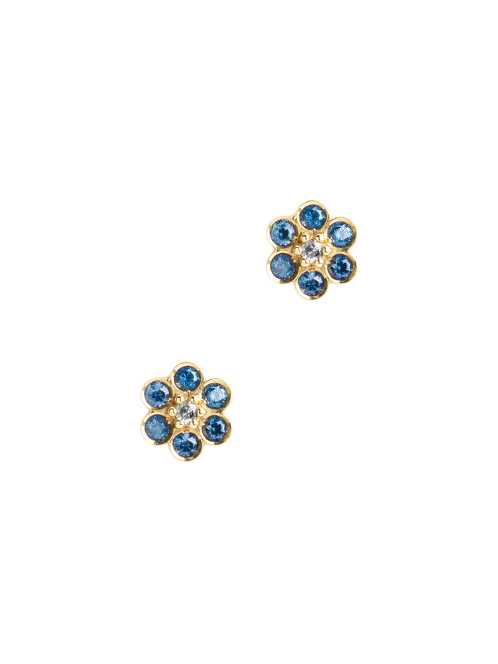 Miniflower studs 4 blue