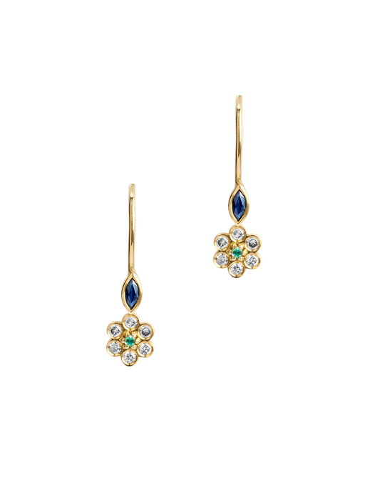 Miniflower drop earrings 2 blue photo