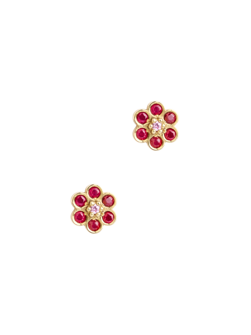 Miniflower studs 1 red photo