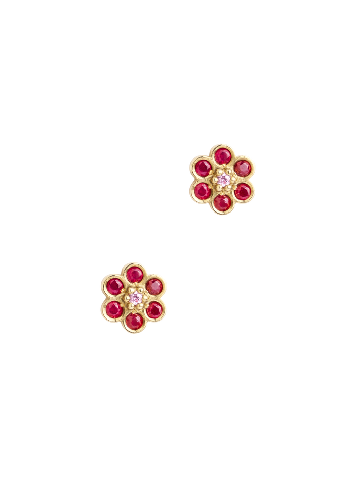 Miniflower studs 1 red