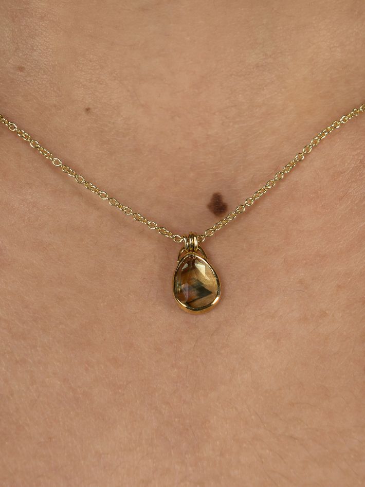 Freeform rose cut australian sapphire necklace (ii)