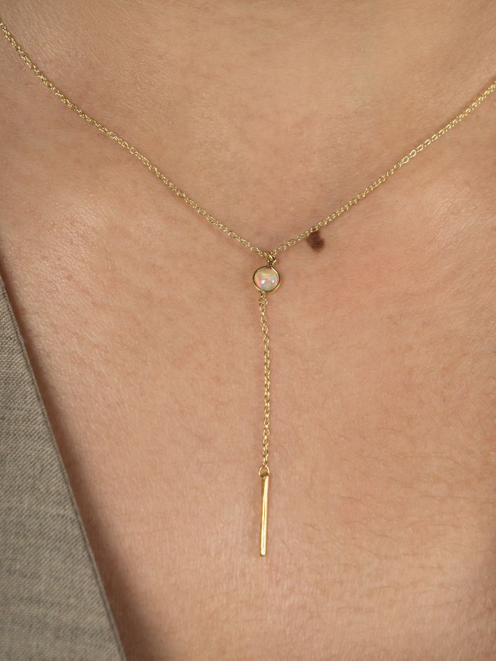 Opal lariat necklace
