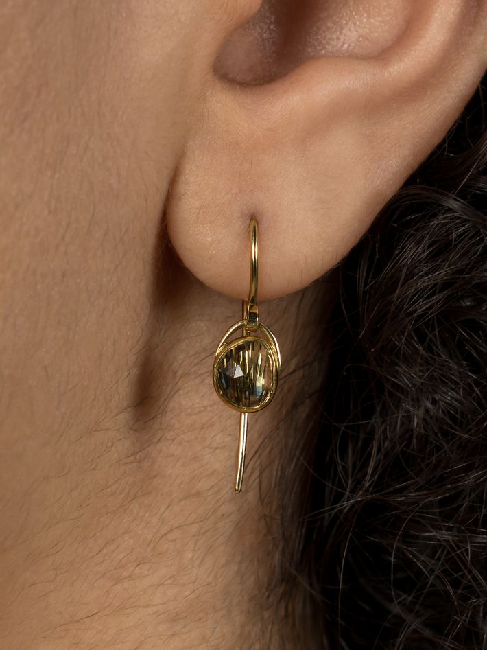 Freeform rose cut australian sapphire earrings