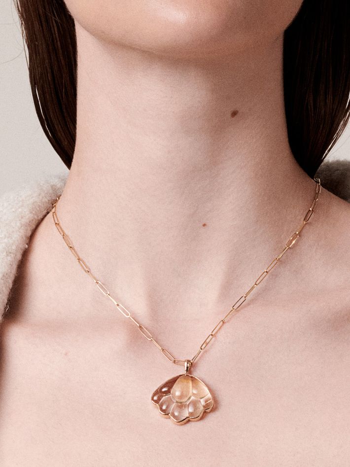 Lotus citrine necklace