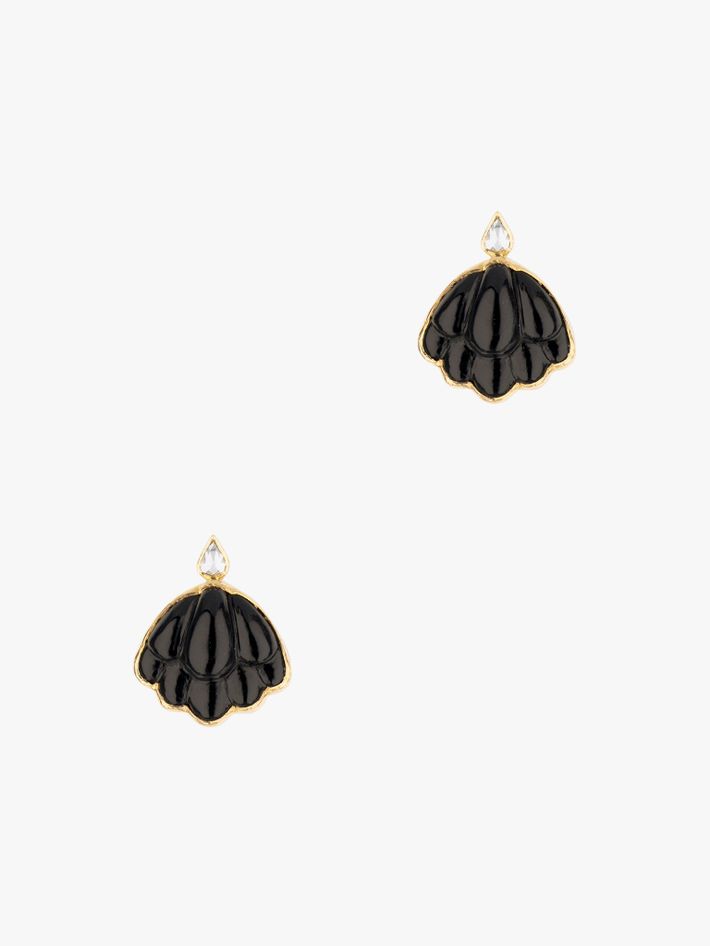 Lotus onyx stud earrings