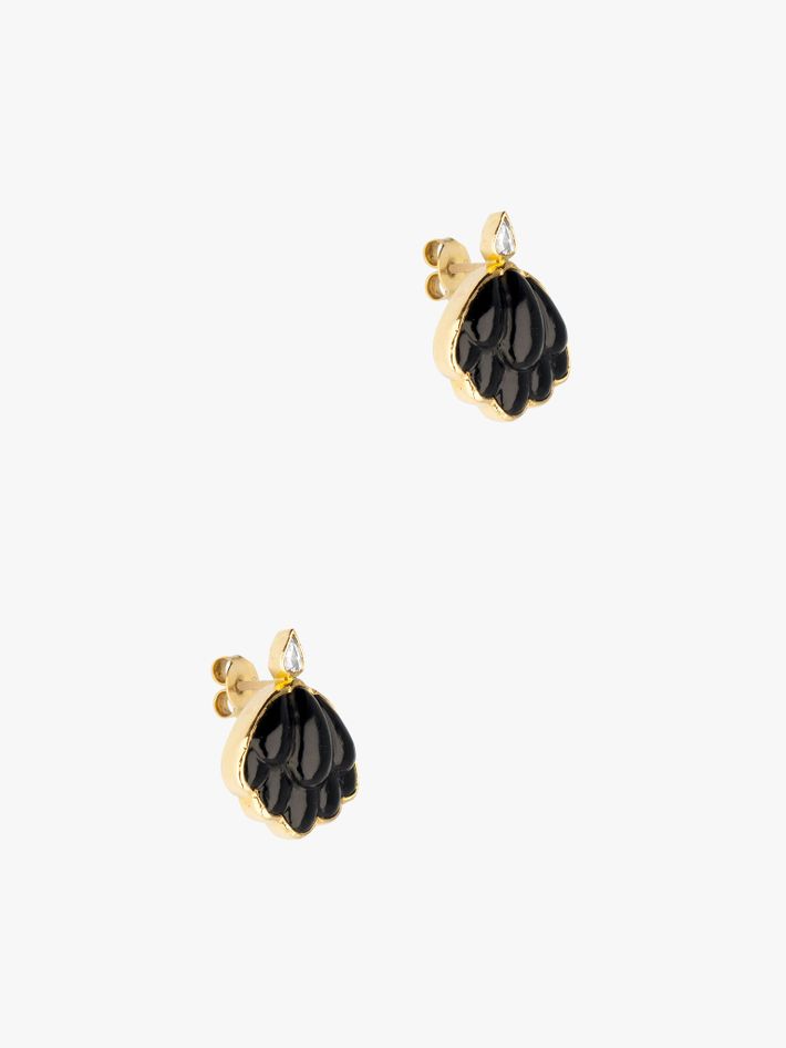 Lotus onyx stud earrings