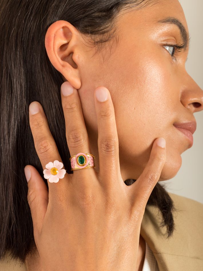 Eden flower multi pink ring